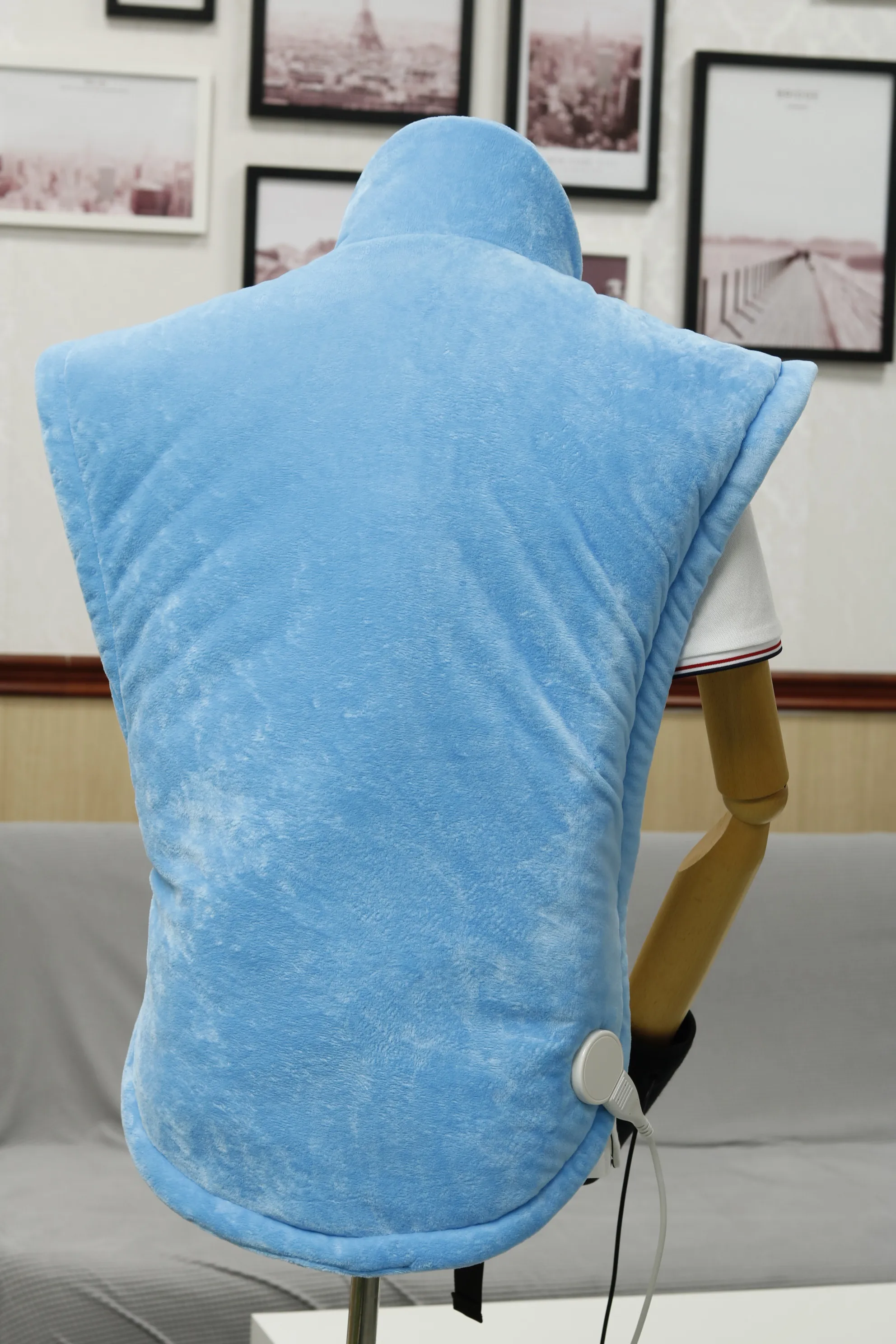 Large Heat Wrap with 6 Heating Levels and Auto-off, Electric Weighted Heated Back Wrap with Strap for Neck and Shoulders