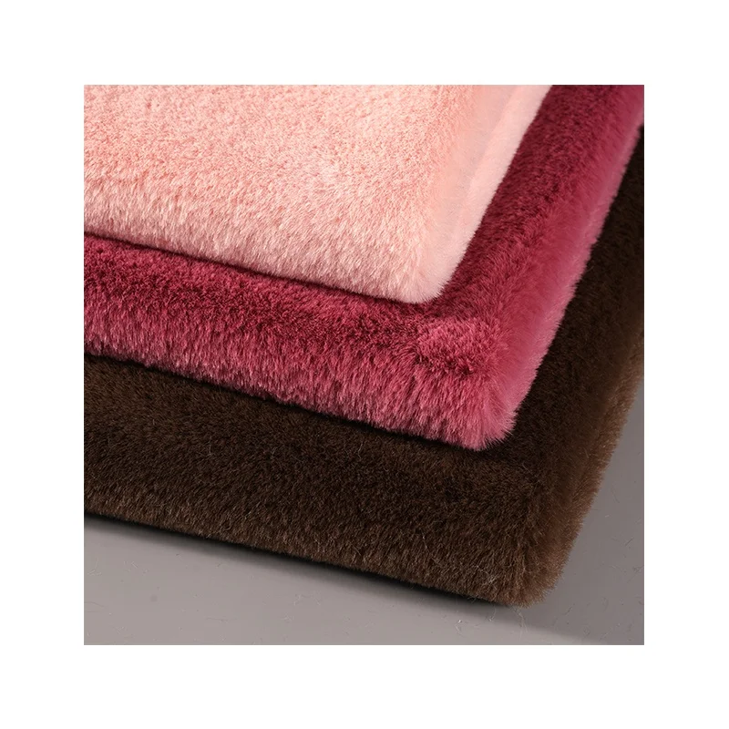 
plain faux rabbit fur rug imitation faux rabbit fur material plush fabric 