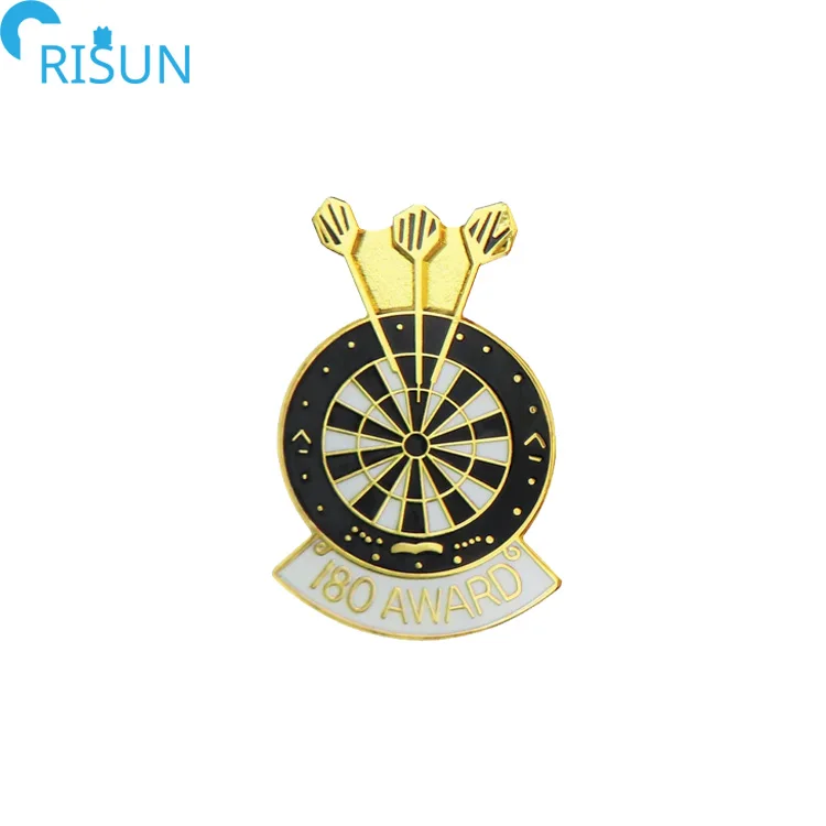 Manufacture New Darts Game Enamel Pin Custom Logo DartBoard Round Circle 180 Award Great for Dart Teams Enamel Lapel Pin Badge
