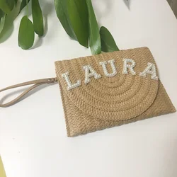 Customize Knitted women paper straw tote bag Summer Beach Paper Straw Tote Bags