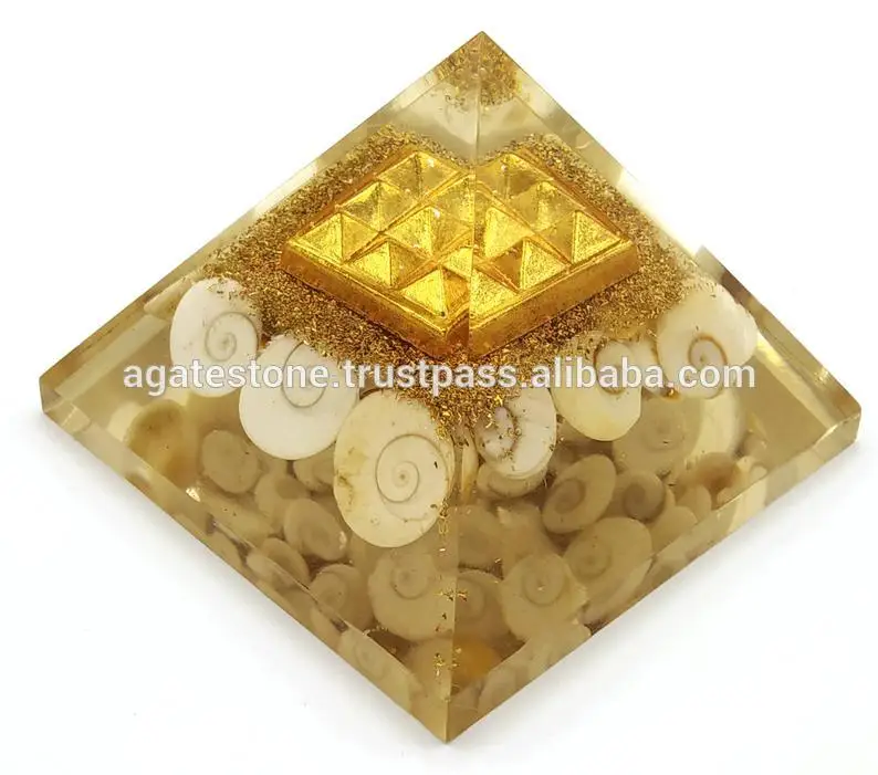 Bulk orgonite Pyramid with Gomti Chakra Beads Copper Vastu Plate for Sale