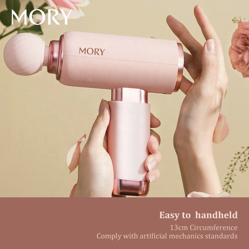 MORY Vibrating Cordless Brushless Gym Gun Massager Powerful Percussion Dropshipping Mini Muscle Massage Gun with LCD Screen