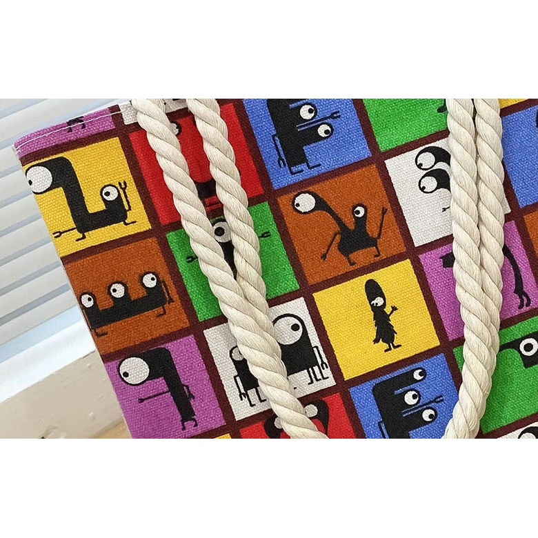 High Quality Reusable Large Canvas Shopping Tote Bag with Zipper Japanese Style Cotton Canvas Tote Bags