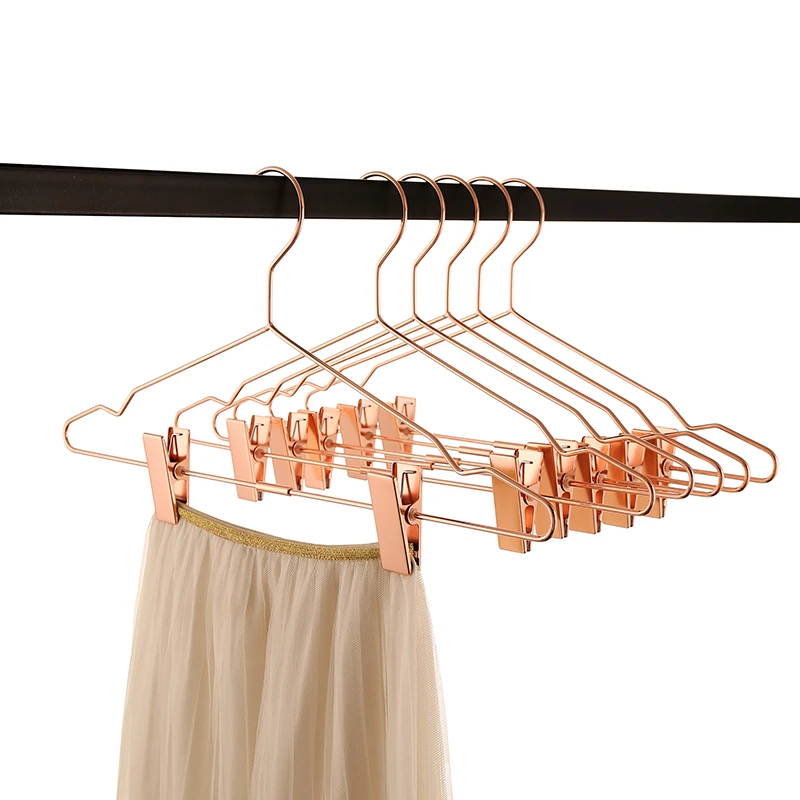 Gold Metal Clothes Hanger with Clothespins Clip for Bra Underwear Lingerie Panties Drying Rack Hanger Hook
