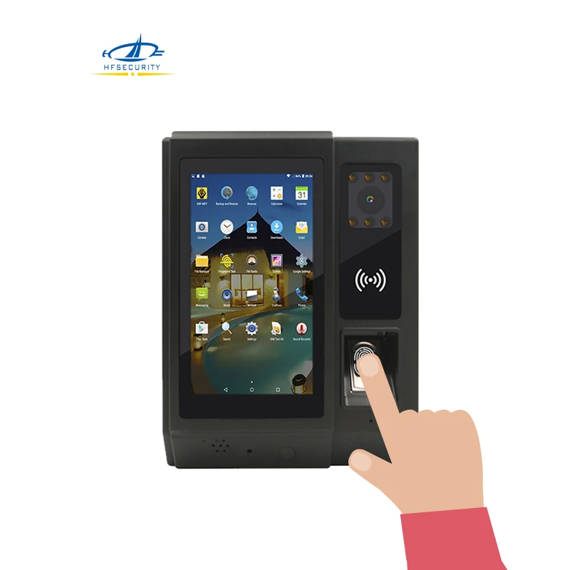 HFSecurity A5 Biometric Android Touch Screen Fingerprint Time Attendance Face Recognition Access Controller with RFID card