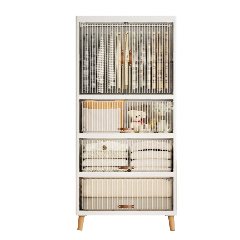 Wardrobe Children Cabinet High Capacity Plastic Wardrobe Cabinet Folding Storage Box Transparentt Storage Cabinet