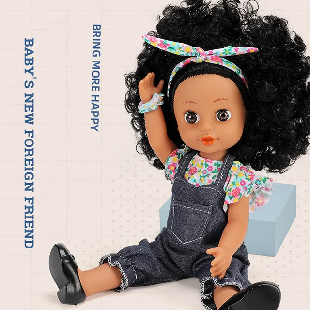 KSF Toys Wholesale China Factory Hot Selling 34CM Vinyl African American Doll Set For Girls