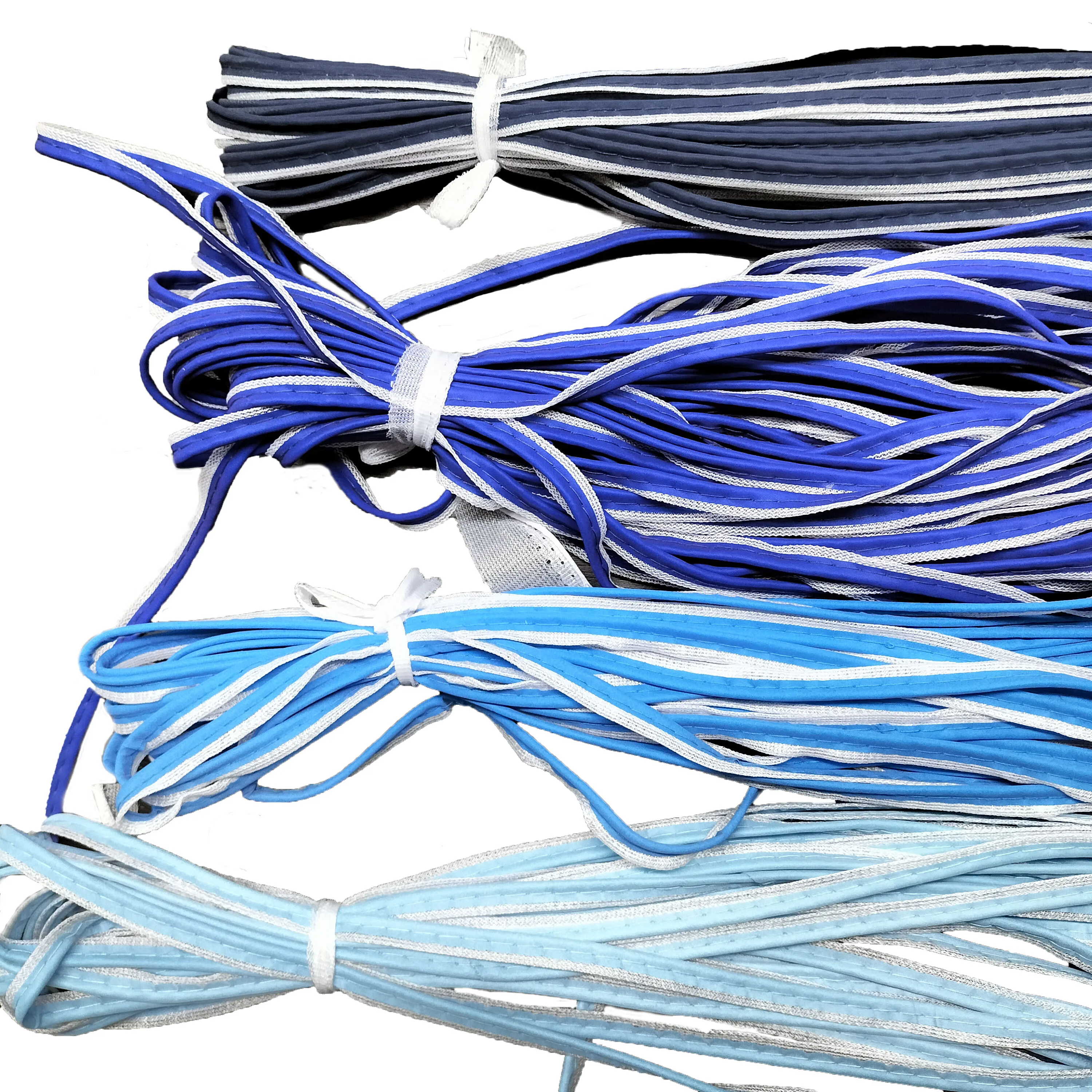 High Conspicuous Glowing Reflective piping rope/multicolored reflective woven cord sew on