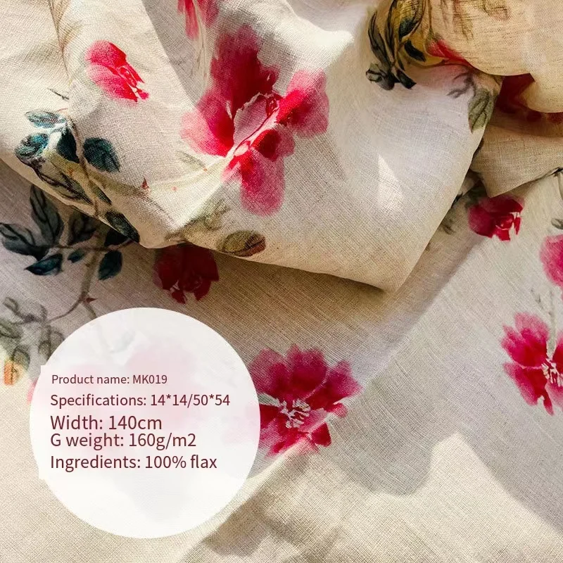 Medium Weight Comfortable Soft High-end Product Plain Dyed Fabric 100% Linen Woven Fabric For Curtain Bedding Cushion