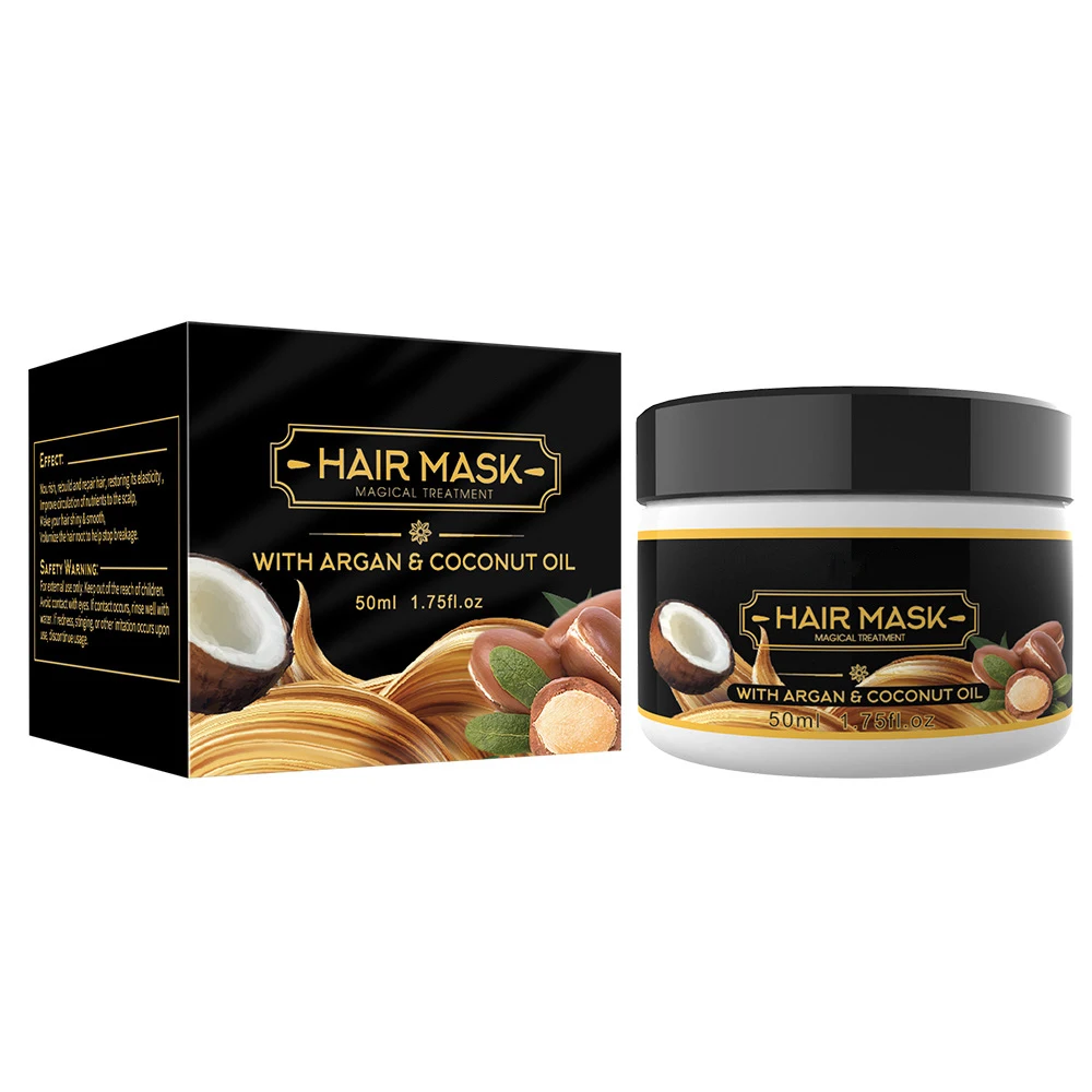 Чистое растительное кокосовое масло маска для волос подходит для сухих и поврежденных волос, увлажняет и питает 50 мл для ухода за волосами
