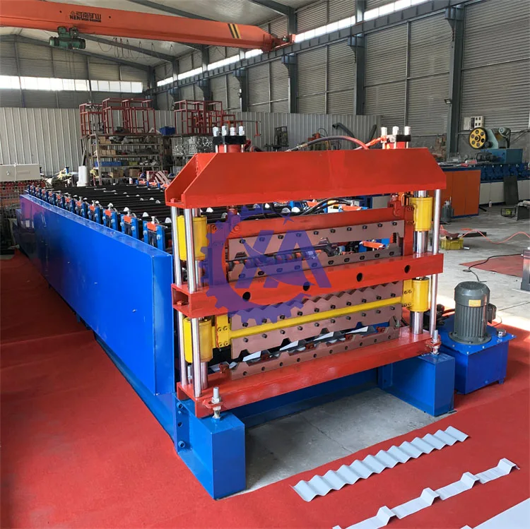 Remote Monitoring Triple Metal Panel Roofing Roll Forming Machine Wavy Tile Making for Roof