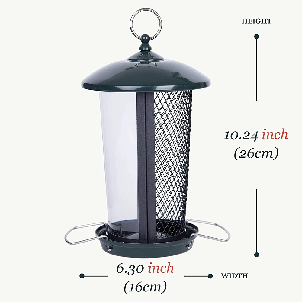 2 in 1 Bird Feeders for Outside, Hanging Metal Bird Feeder for Finch Cardinal