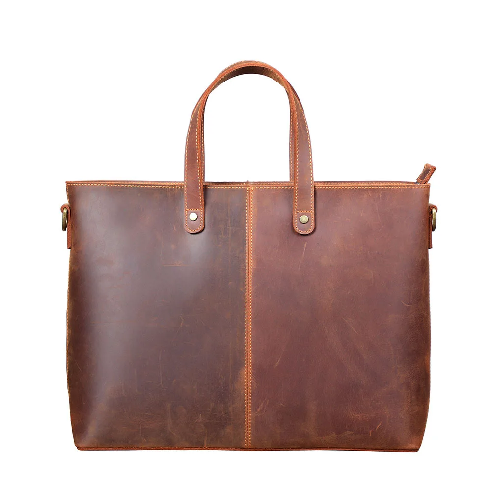 Винтажная сумка-мессенджер через плечо из натуральной воловьей кожи Crazy Horse, портфель для ноутбука