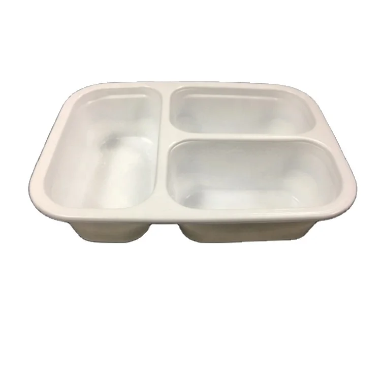 3 Compartment Lunch Boxes Disposable Takeaway Plastic Container With Compartments