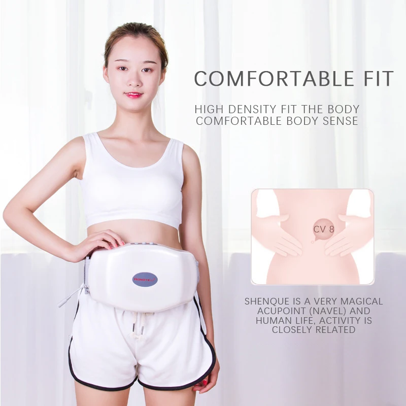 recharge vibrating belly heating waist warm compress stomach massager belt heat menstrual abdominal massage belt