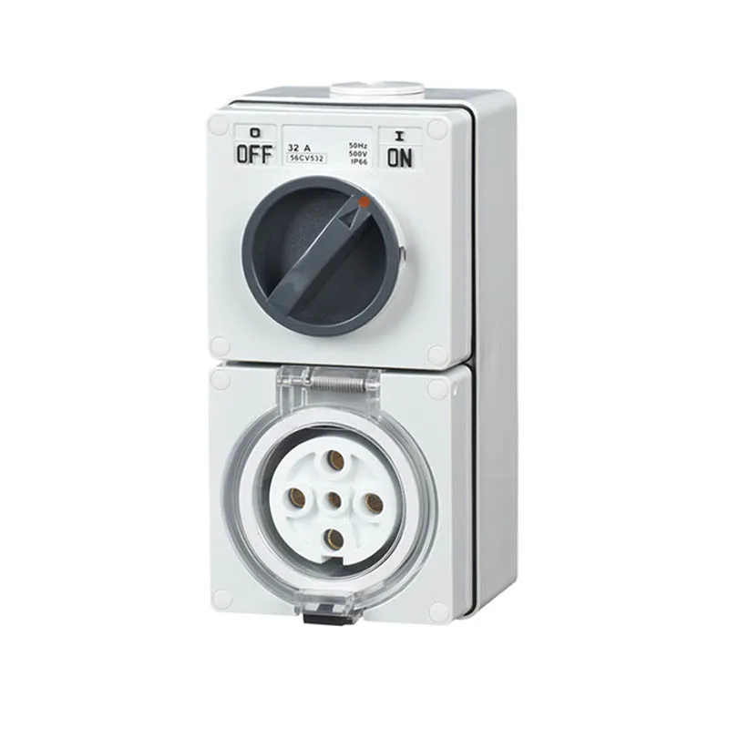 KARWOLL 32Amp IP66 Combination Electric Switch AU Australian 56CV432 industry socket with power switch