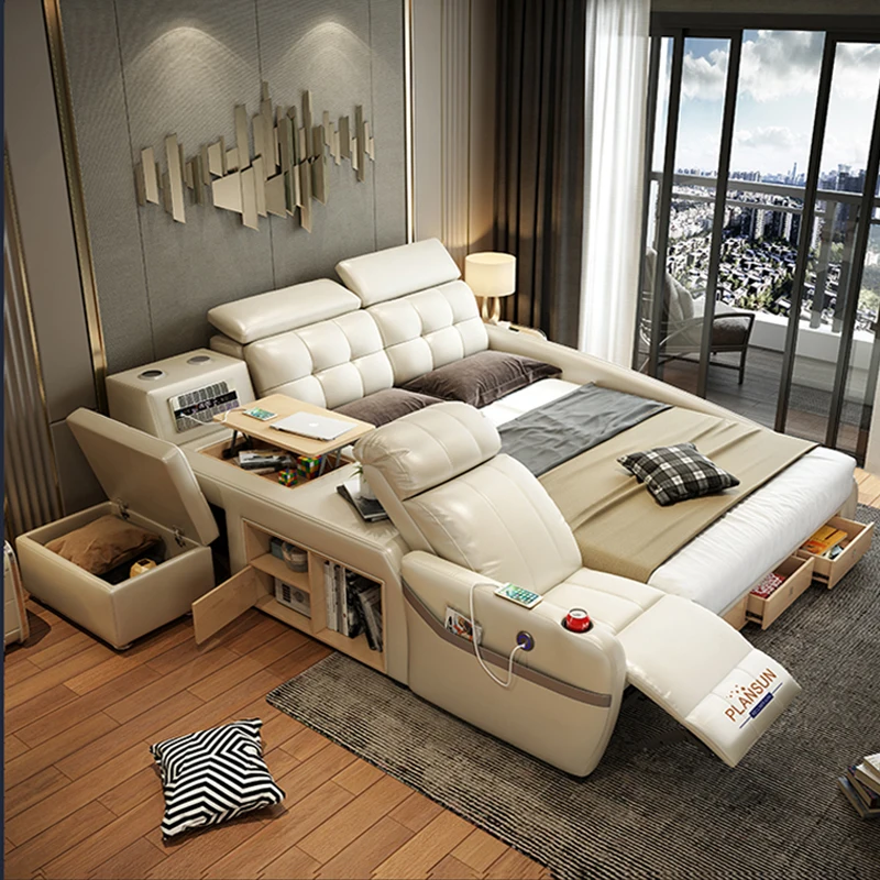 
Massage air purification with music function king size bed modern massage bed room furnitures wholesale 