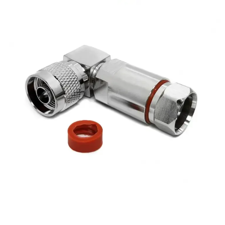 N male plug clamp 90 degree right angle RF connector for sf 1/2 heliax super flexible FSJ4-50B feeder coax cable