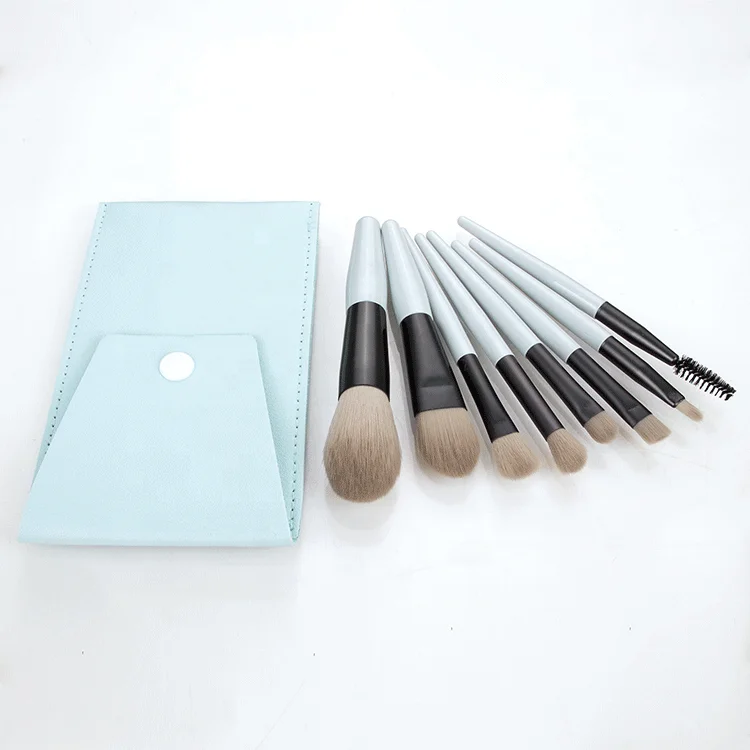Cheap Promotion Mini Set Eye Face Makeup Brush Set with Bag Private Label 8pcs 10 Trade Assurance Synthetic Hair Skin-friendly