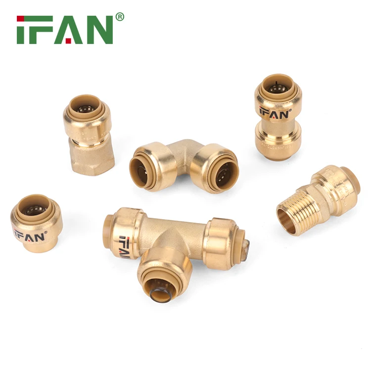 IFAN Manufacturer Pex Fitting Brass Push Fitting Plumbing Water Tube Connector Push Fit Coupling Pex Al Pex Fitting