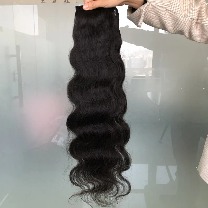 120g Remi high Human hair ponytail hair piece wet wavy wraps Ponytail hair extension side part ponytail drop shipping