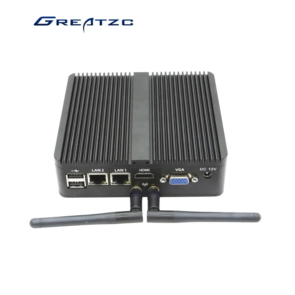 GREATZC ultra Low Power Mini PC J4125 CPU Fanless Design 2 LAN Ports 2 COM Ports ultra Low Power Mini PC ZC-G4125DL