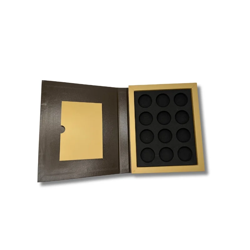 Fashion Coin Display Rigid Box Custom Logo Book Shape Luxury Leather Medal Boxes