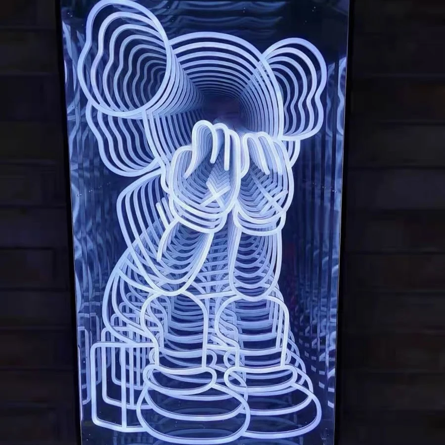 Китайская Фабрика изготовленная на заказ серия KAWS Бесконечность акриловая нержавеющая сталь неоновые огни