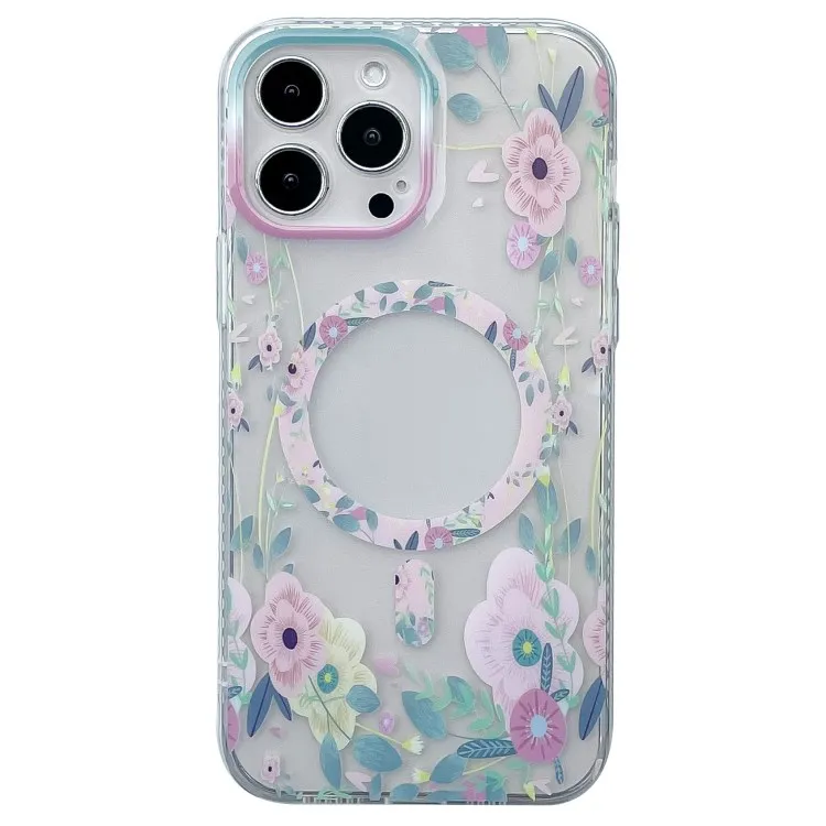 2023 New arrivals Flower Trendy Mobile Phone Cover for iPhone 13 14 Pro 13 Pro Max magnetic phone case dropshipping