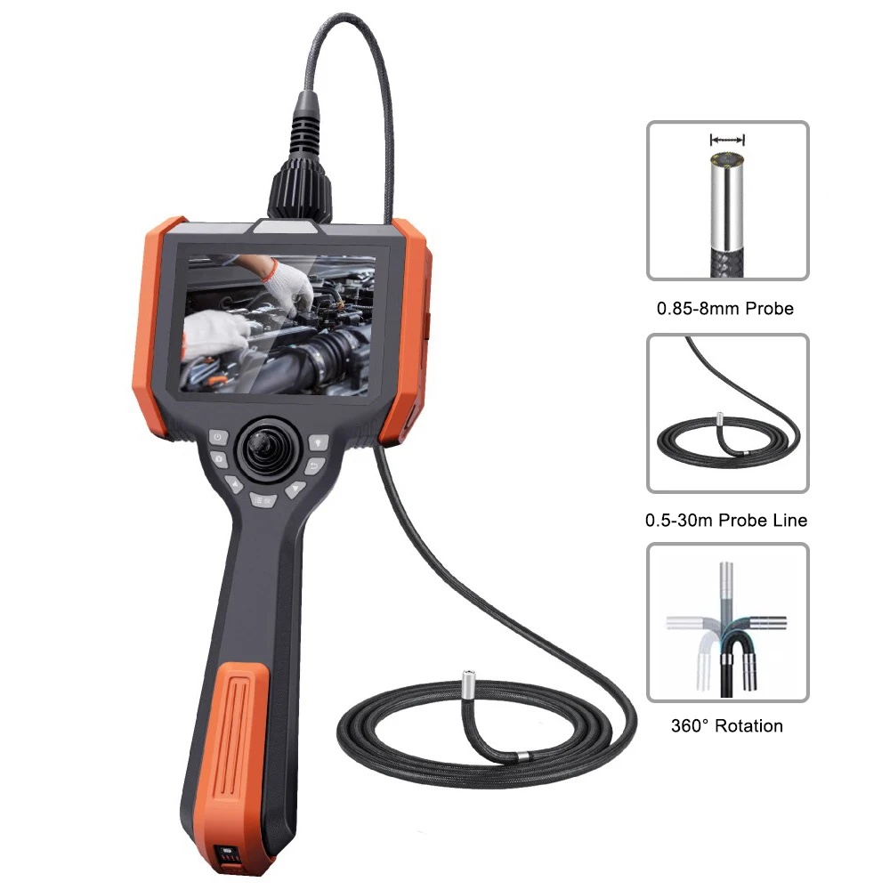 K series 360 rotation 4-way articulating borescope inspection camera,IP67 endoscope ,sewer endoscopic camera with LED light