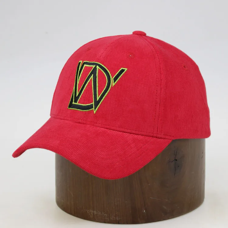 Winter warm simple Plaid Red corduroy wholesale baseball caps and hats