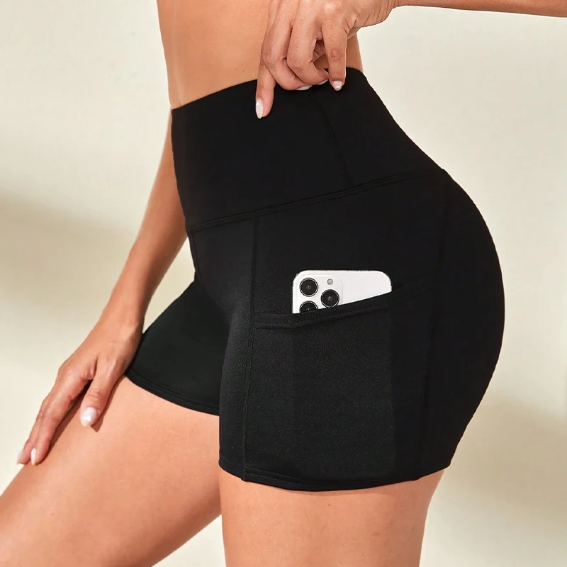 Clothing Manufacturers Custom High Waisted Biker Booty Yoga Shorts Running Scrunch Women Shorts Yoga Push Up