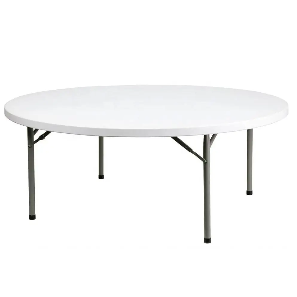 Factory Direct Sale Outdoor Banquet Wedding Garden Events Restaurant White Plastic Folding Round Table