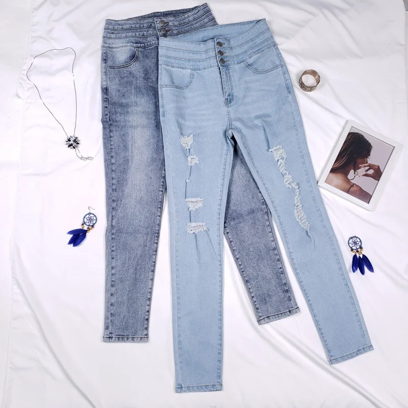 SKYKINGDOM gz longchan jeans women 2021 skinny pencil women ripped jeans distressed jeans women