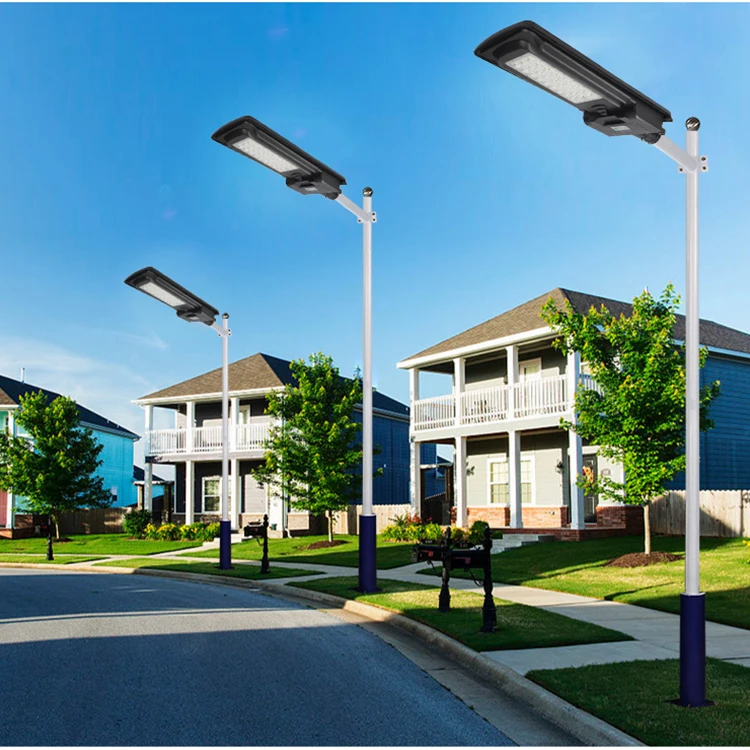 Интегрированный уличный Водонепроницаемый Ip65 50 Вт 100 Вт 200 Вт все в одном Солнечный светодиодный уличный фонарь с дистанционным управлением