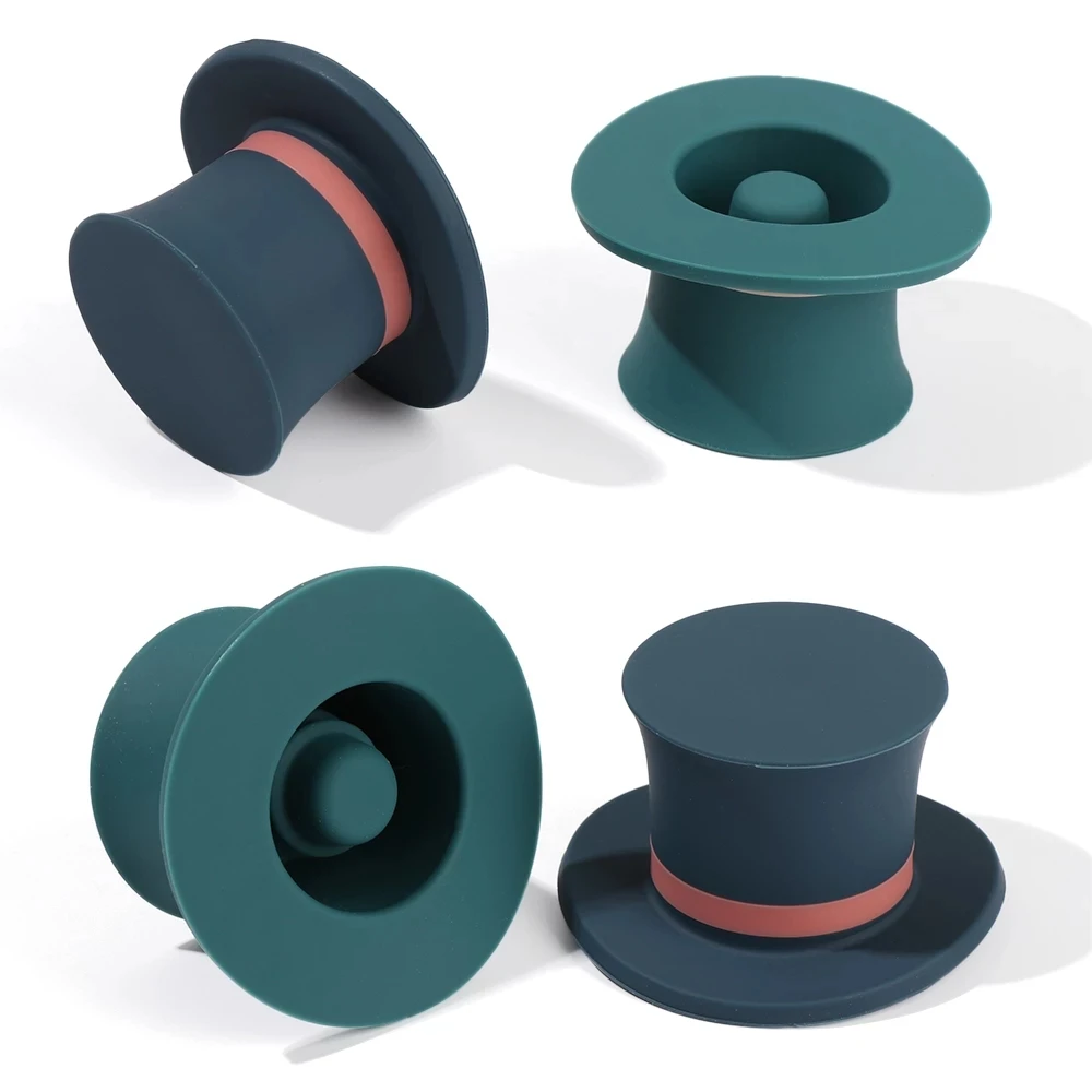 Creative Top Hat Shape Silicone Wine Bottle Stopper Champagne Wine Beer Bottle Cork Sealer Plug Wine Outlet Cap Bar Kitchen Tool