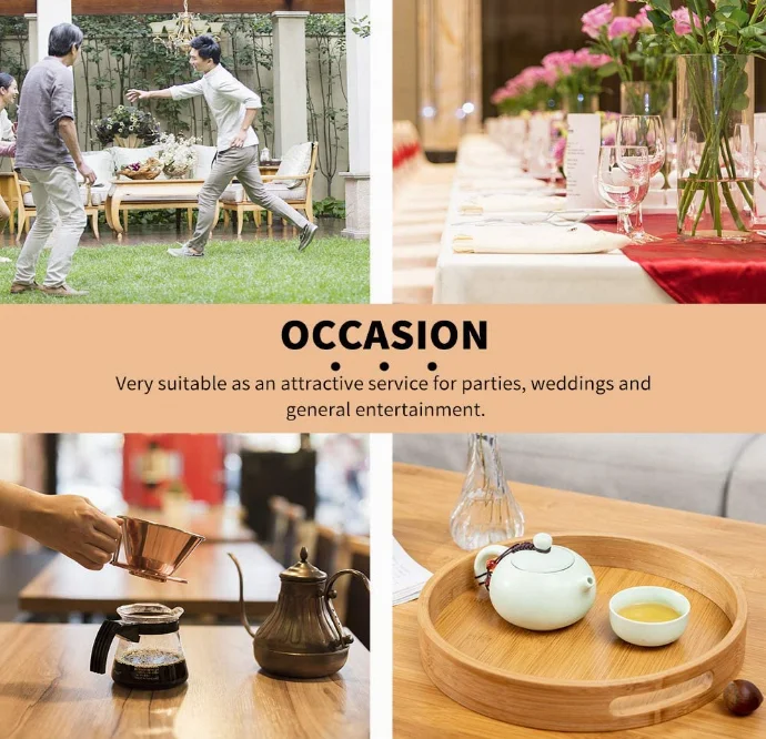 Custom Bandeja De Madera  Bamboo Wood Tray Serving Bandejas De Madera Decoracion