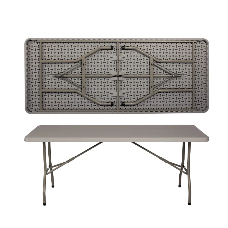 6-Foot 180 cm White Color Outdoor Plastic Folding Table with Carrying Handle for Banquet and Event