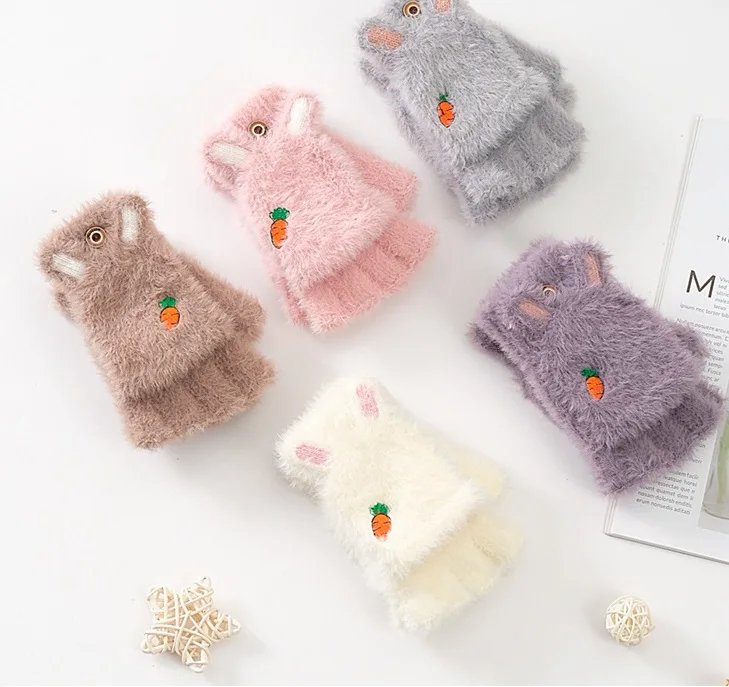 
Factory Outlet Cute Multiple Colors Winter Pattern Polyester Keep Warm Student Gloves 