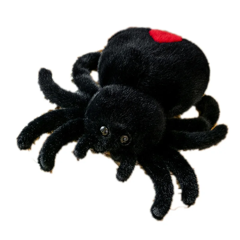 Cute black halloween gift animal plush spider toy factory retail simulation toys plush