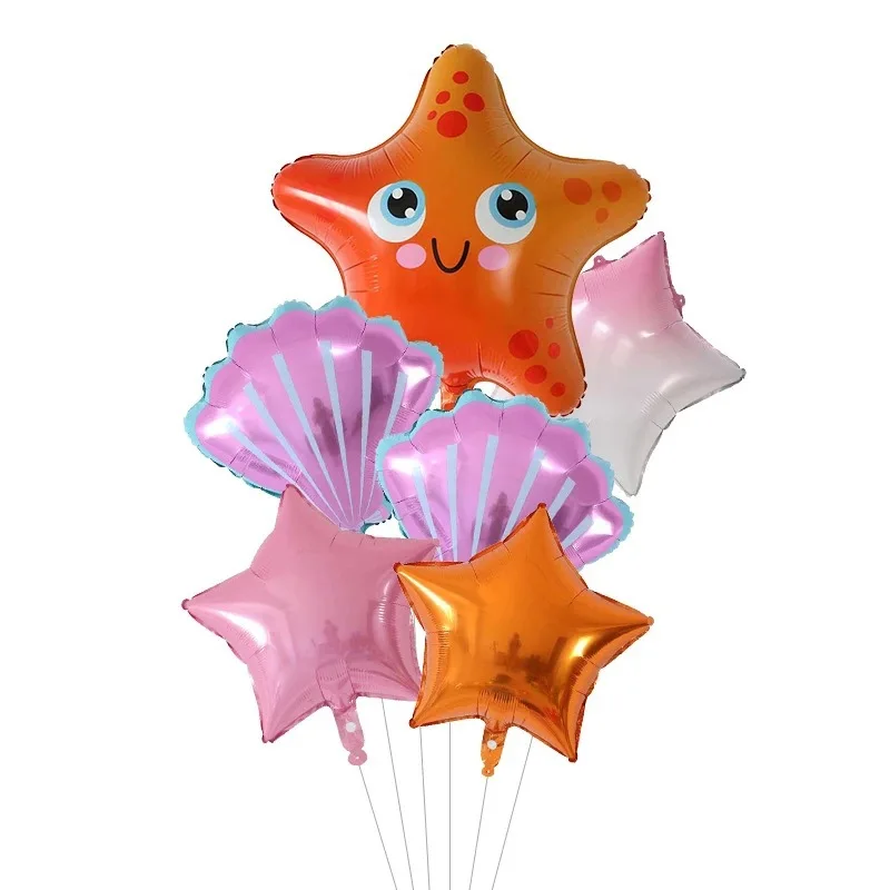 New Marine animal theme cartoon crab jellyfish aluminum balloon set birthday party atmosphere decoration
