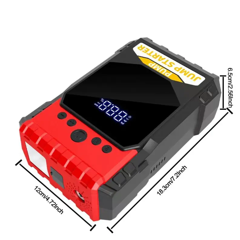 Car Jump Starter Air Pump Portable Air Compressor Multi-function Tire Inflator Auto Portable Battery Starter With EVA Bag