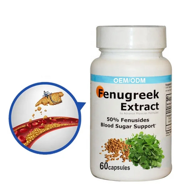 Customize Logo Blood Sugar Support Pure Original Fenugreek Seed Extract, 60 Capsules, healthy cholesterol