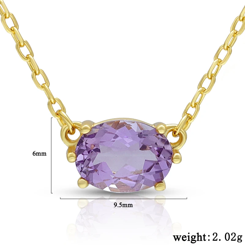 925 Sterling Silver 18K Gold Plated Egg June Gemstone 12 Birthstone Birthdays Zodiac Stones White Beryl Mother Of Pearl Necklace