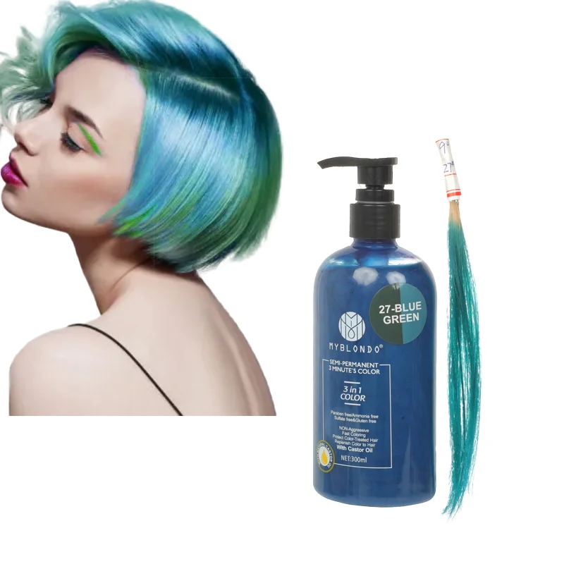 Dark Brown Hair Color Dye Semi Permanent Popular 28 Colors Korea Salon Use Hair Color Conditioner Shampoo 300ml