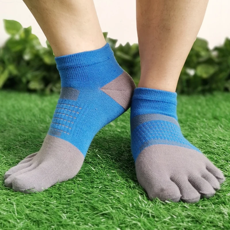 wholesale yoga sport men athletic socks unique 5 toe style breathable cotton five finger toe socks