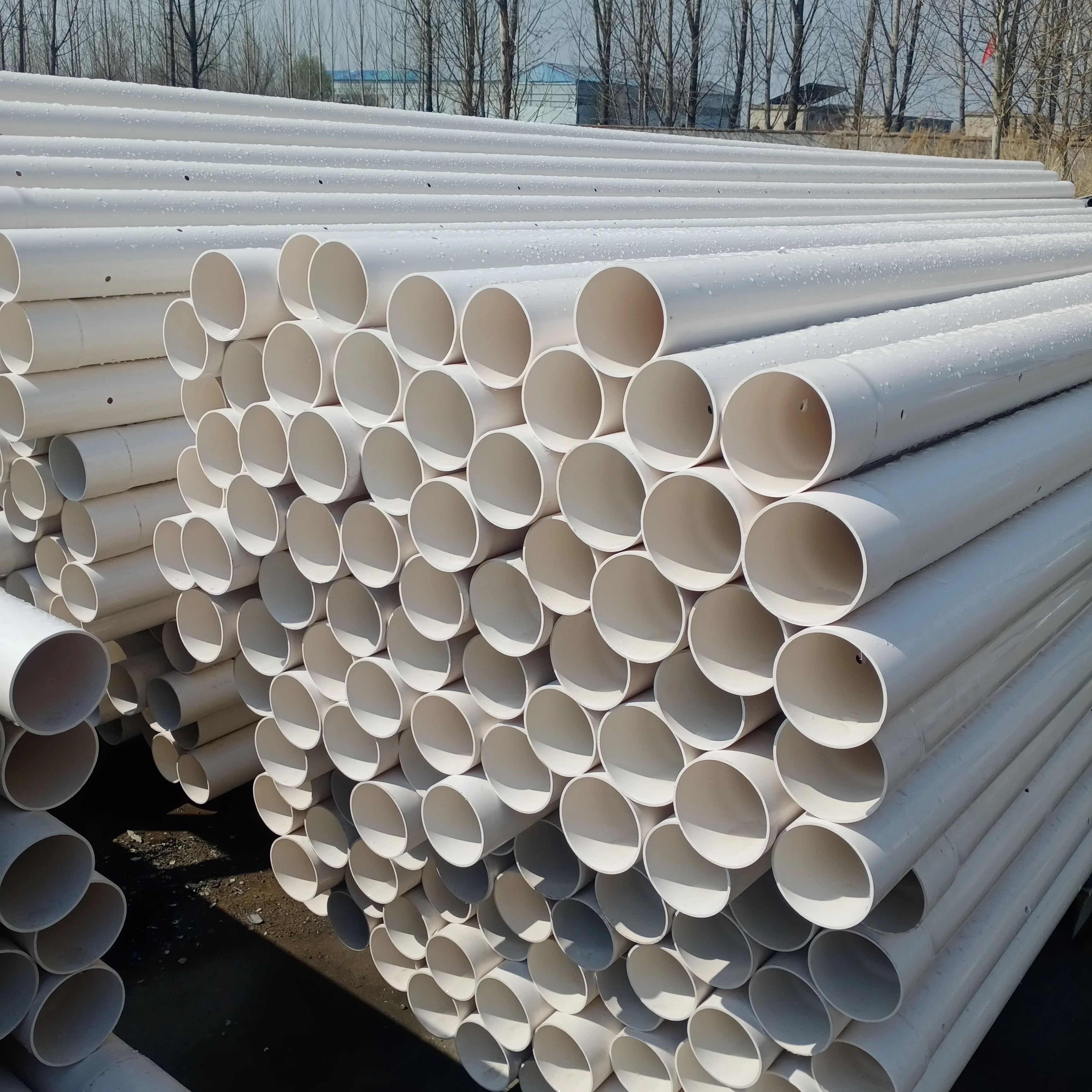 PVC Perforated Drainage Pipe 110mm 4 Inch Plastic Tubes Competitive Price for Perforated Pipes