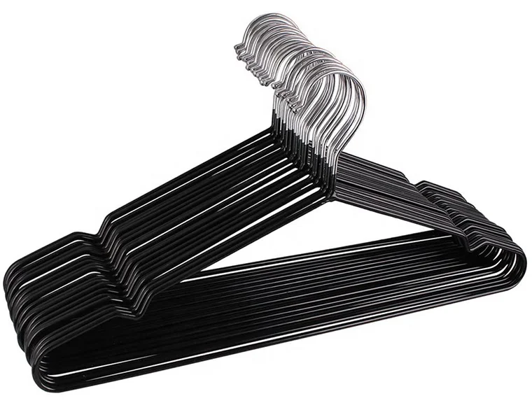 Wholesale Cheap Black Rubberized Metal Hanger for Laundry