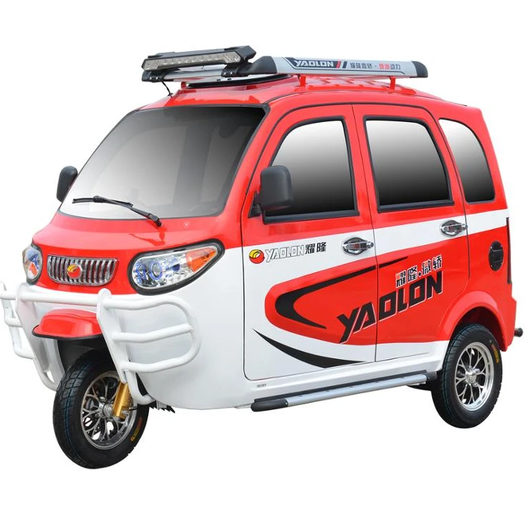 New Indian Tricycle  High End Ebike Passenger Gasoline Tricycle Adult Use Auto Rickshaw  Enclosed Cabin Tricycle