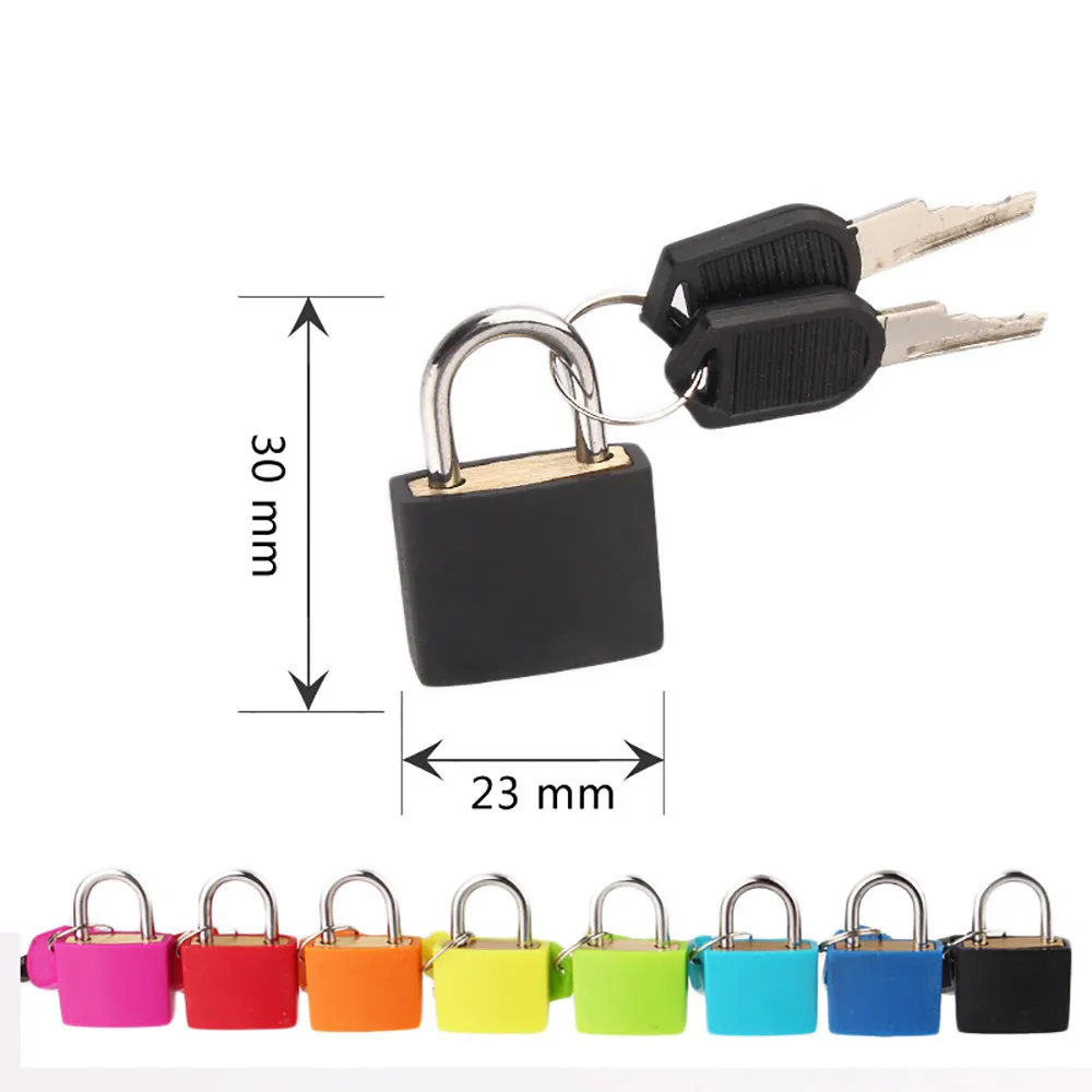 canyu lock factory 1PCS 30x23mm Mini  Padlock Travel Suitcase Diary Lock With 2 Keys Colored plastic case padlocks Decoration